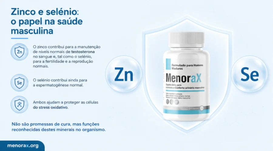 Menorax — zinco e selénio na saúde masculina